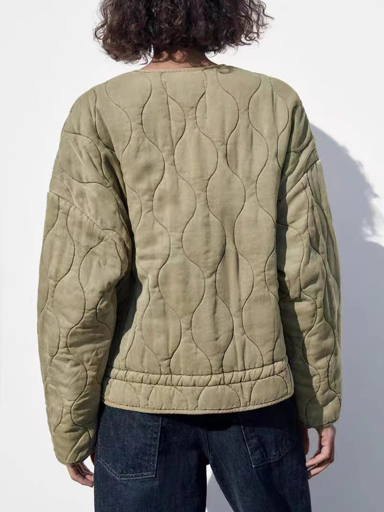 Oversized Vintage Gepolsterte Damenjacke