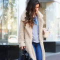 R&B | Trendy Warmer Langer Teddy-Mantel für Frauen