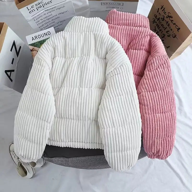 R&B | Corduroy Winter Stehkragenjacke
