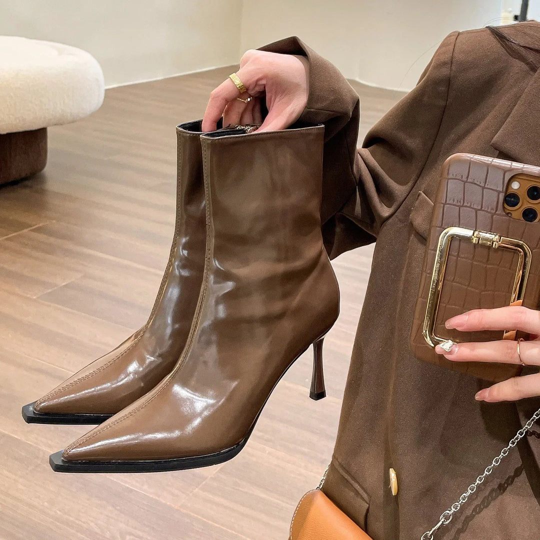 Damen Party Stiefel Spitzewagen Eleganter Stil Synthetisches Leder R&B