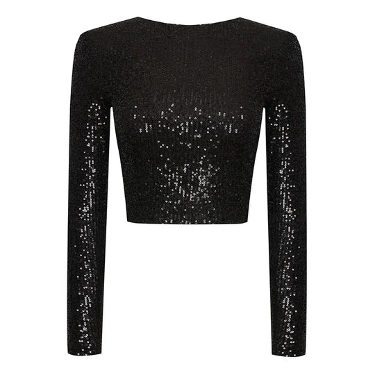 R&B | Elegantes Pailletten-Cropped-Top