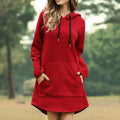R&B | Damen Sweatkleid mit Kapuze und Tasche