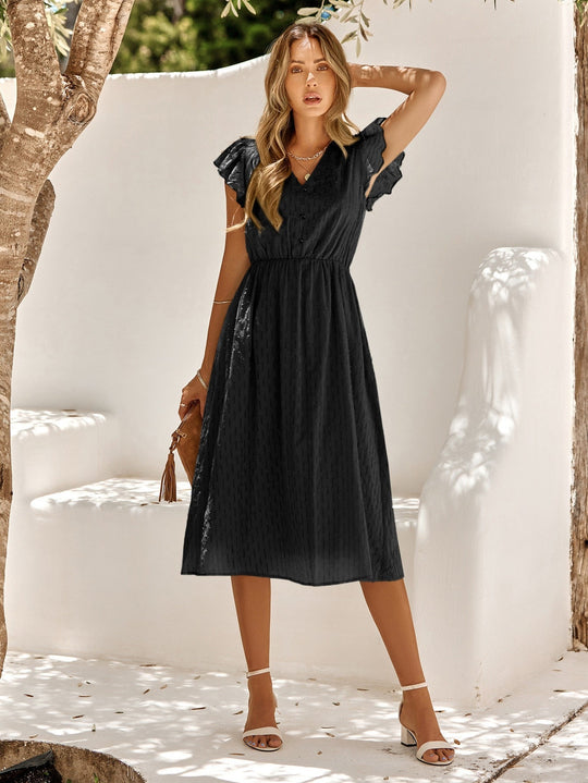 R&B | Midikleid Schick Elegant Hochwertige Materialien
