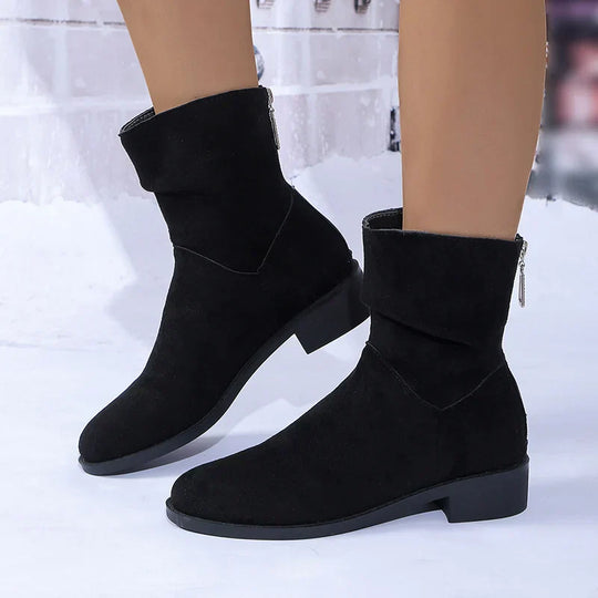 R&B | Stiefeletten mit Mittelhohem Absatz und Reißverschluss Hinten