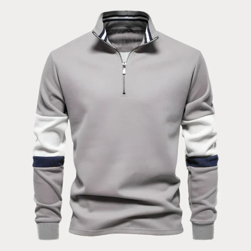 R&B | Stylischer Pullover für Herren mit Stehkragen und Streifen