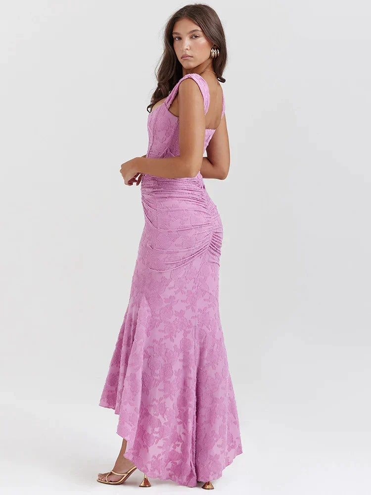 R&B | Gerafftes Korsettkleid mit Tiefem Saum