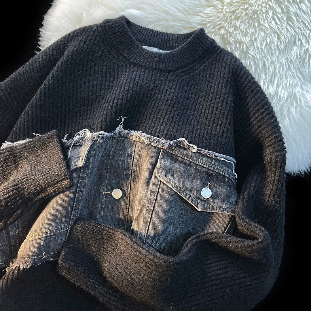 R&B | Denim Patchwork Pullover