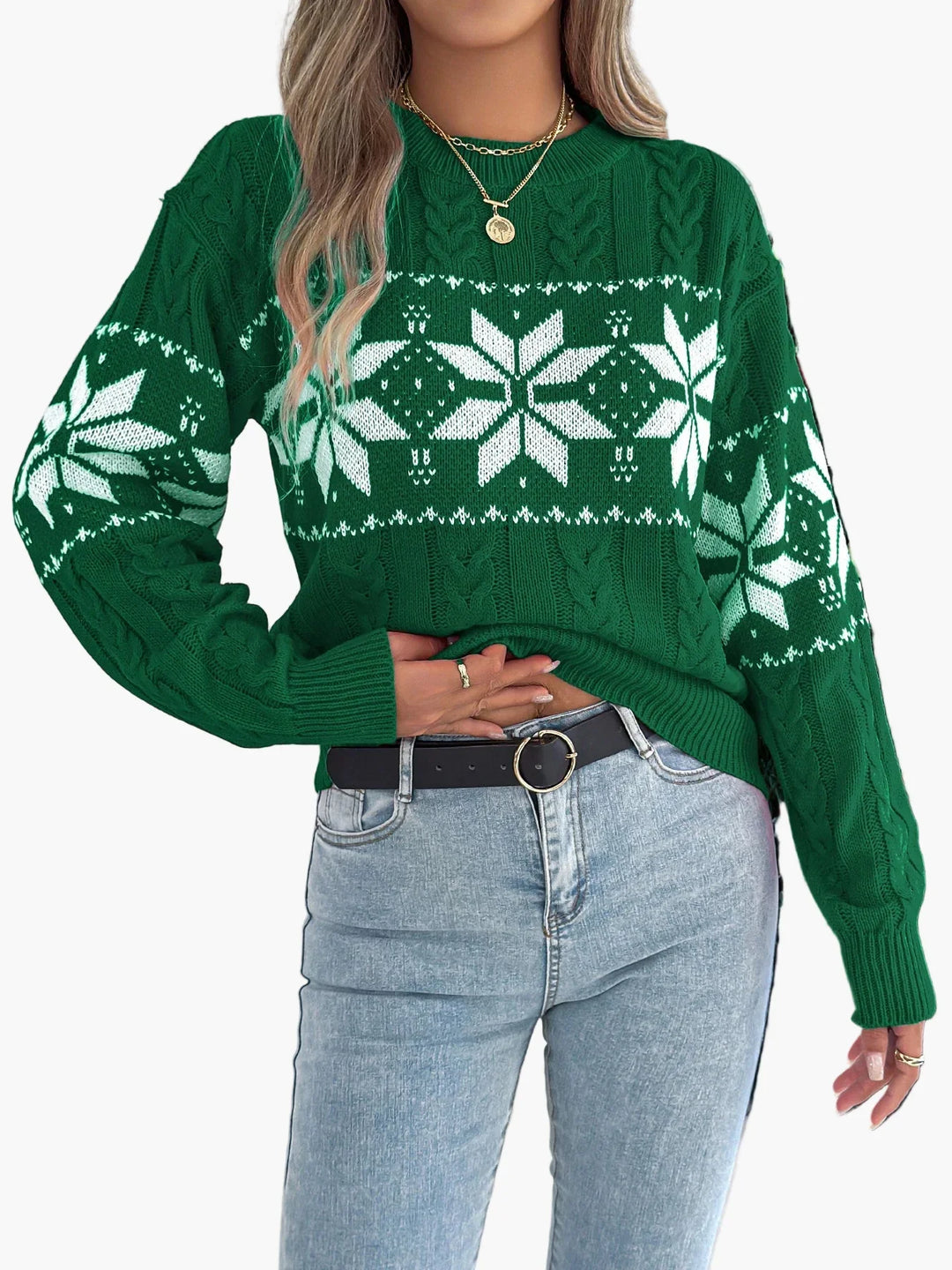 R&B | Winterpullover mit Norwegermuster - Gemütlicher Strickpullover für Weihnachten & Alltag