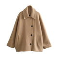 R&B | Elegantes Damen-Cape mit Knöpfen und Wollmischung