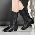 R&B | Schwarze Stiefel mit Blockabsatz Winter