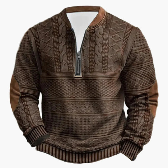 R&B | Outdoor Casual Pullover mit Stehkragen und Zipper - Modischer Freizeit-Sweater für Alltag und Freizeit
