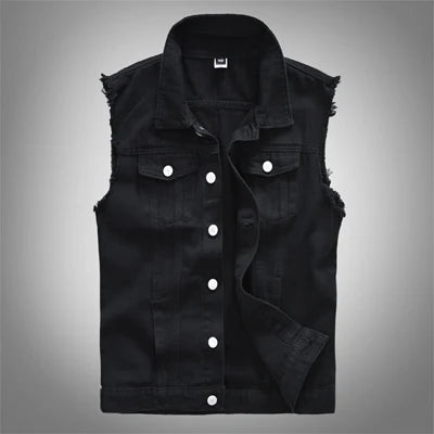 R&B | Zerrissene Ärmellose Jeansjacke für Männer