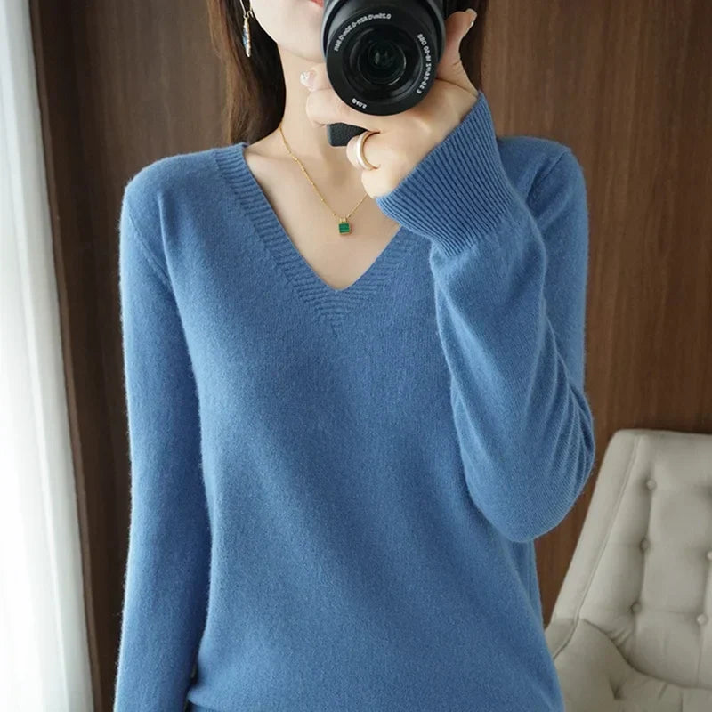 R&B | Pullover - Bequemer V-Ausschnitt Pullover