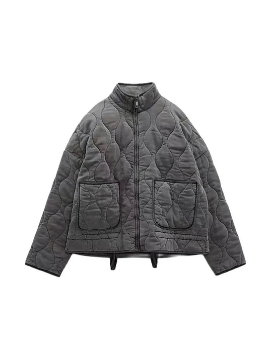 Oversized Vintage Gepolsterte Damenjacke