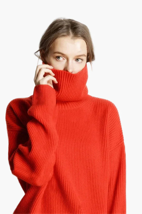 R&B | Oversized Stil Rollkragenpullover für Freizeit und Büro