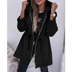 R&B | Frühlingsjacke mit Kapuze und plissiertem Bund