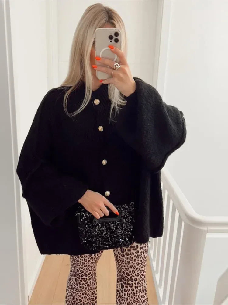 R&B | Eleganter Strick-cardigan mit Knöpfen Wolle/acryl Komfortabel und Stilvoll