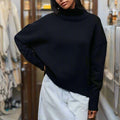 R&B | Übergröße Rollkragenpullover Rippstricksaum Rollkragenpullover