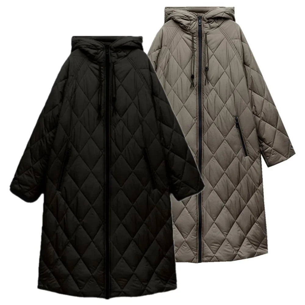 R&B | Lässige Knielange Jacke mit Reißverschlussdetail