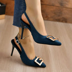 R&B | Sommer Damen High Heels Sandalen High Heels Pumps Luxus Designer Mittel Niedrig Absätze Fest Slip-On Schuhe