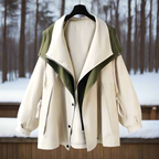 R&B | Baumwolljacke Drapierter Kragen Lässige Passform Jacke