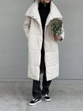 R&B | Parka Lang Steppjacke mit Gürtel für Damen Ideal für Den Winter