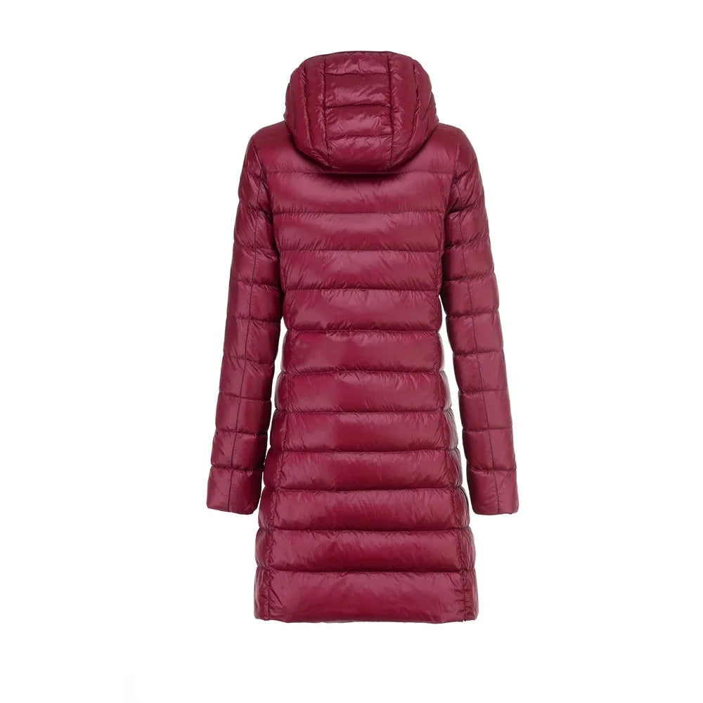 R&B | Lange Leicht Gepolsterte Jacke mit Abnehmbarem Kapuze für Frauen Ideal für Den Winter
