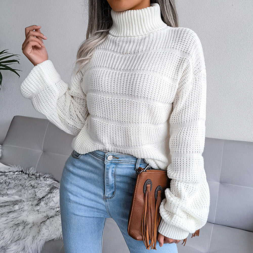 R&B | Rollkragenpullover - Gemütliches Weißes Strick mit Rollkragen