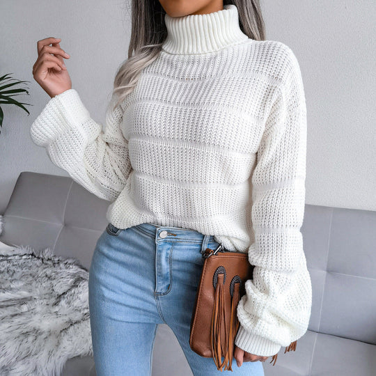 R&B | Rollkragenpullover - Gemütliches Weißes Strick mit Rollkragen