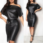 Schulterfreies Kleid aus Kunstmaterial