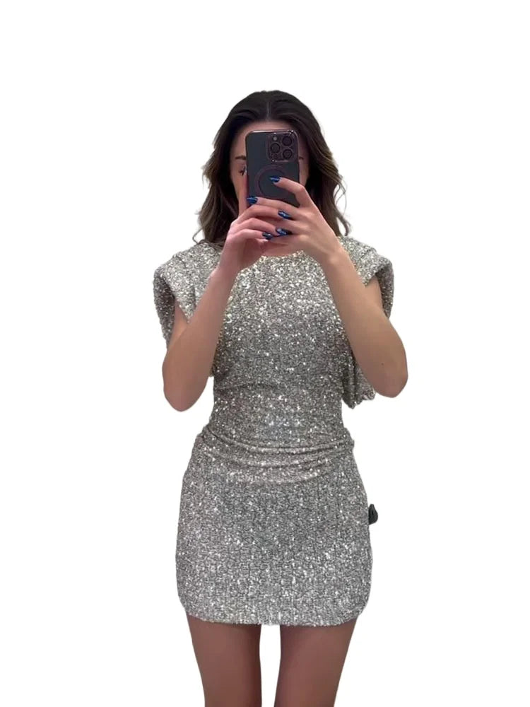 R&B | Trendy Pailletten Minikleid