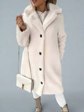 R&B | Fleece lange Winterjack für Damen - weiche und warme Jacke