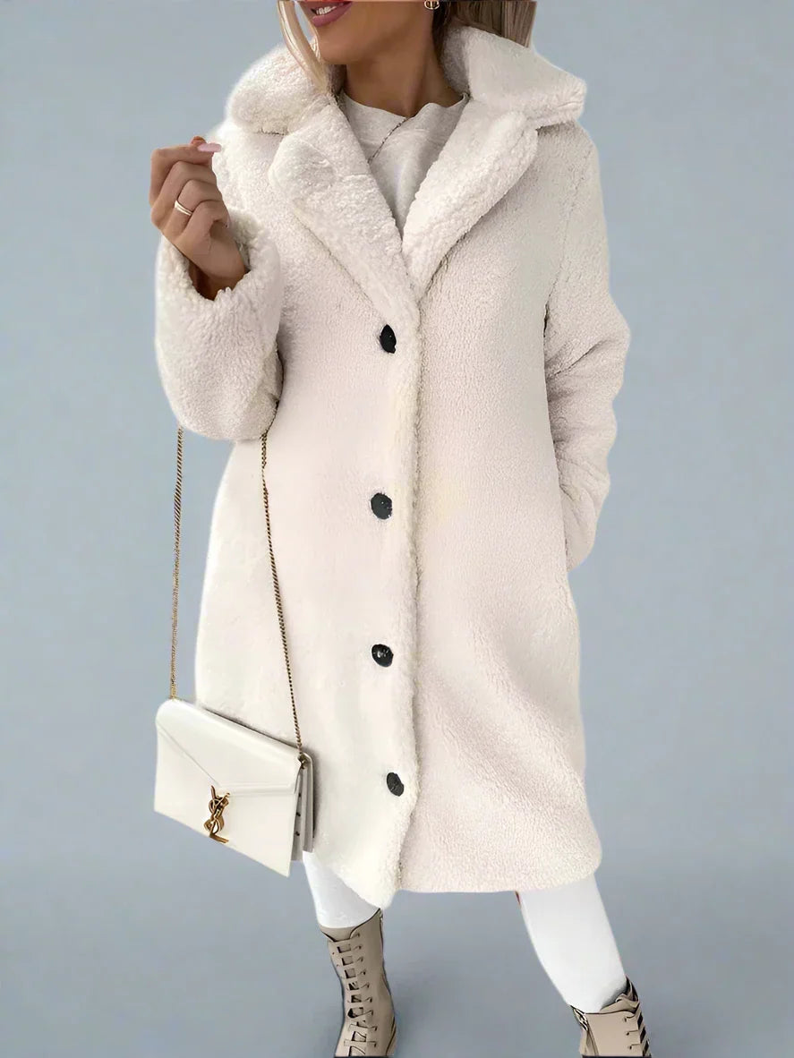 R&B | Fleece lange Winterjack für Damen - weiche und warme Jacke