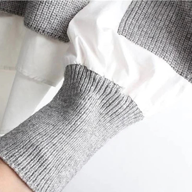 R&B | Weinlese Rundhals Gestrickter Frauenpulli