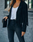 R&B | Damen Wildleder-Motorradjacke