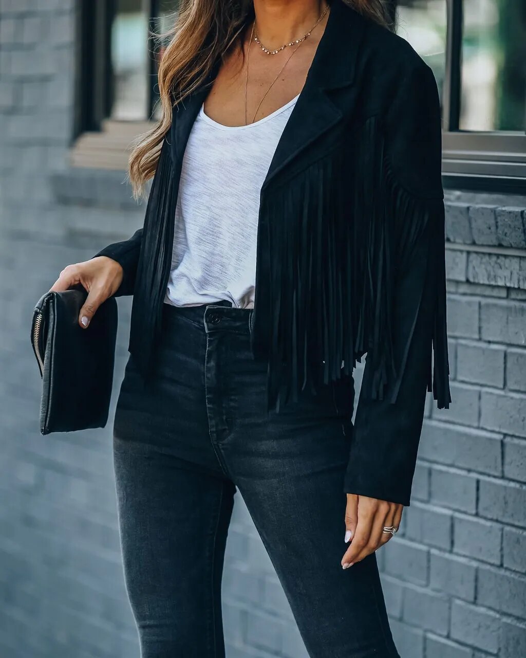 R&B | Damen Wildleder-Motorradjacke