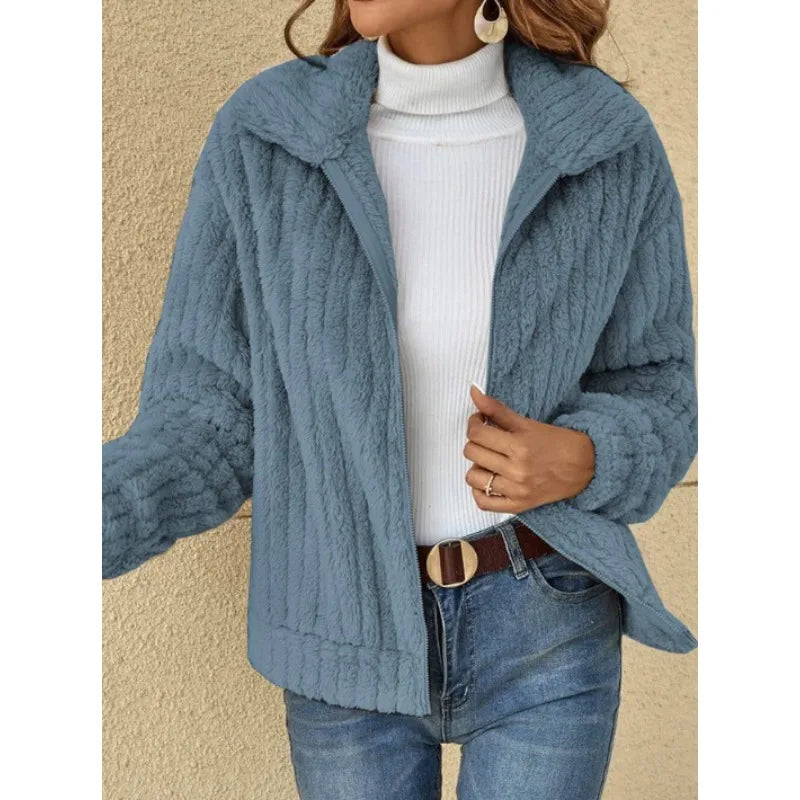 R&B | Kurzjacke Plüsch Blau