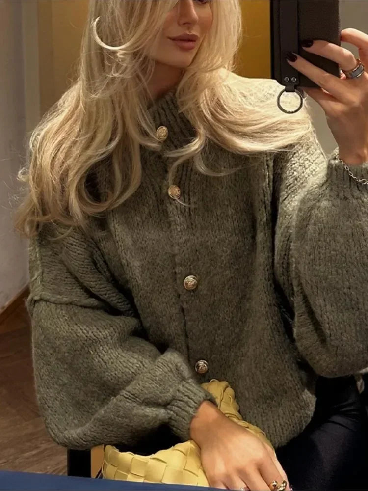 R&B | Eleganter Strick-cardigan mit Knöpfen Wolle/acryl Komfortabel und Stilvoll