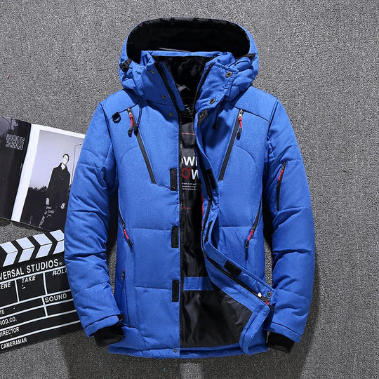 R&B | Herren-Winterjacke - Warme, Schlanke Daunenjacke mit Kapuze