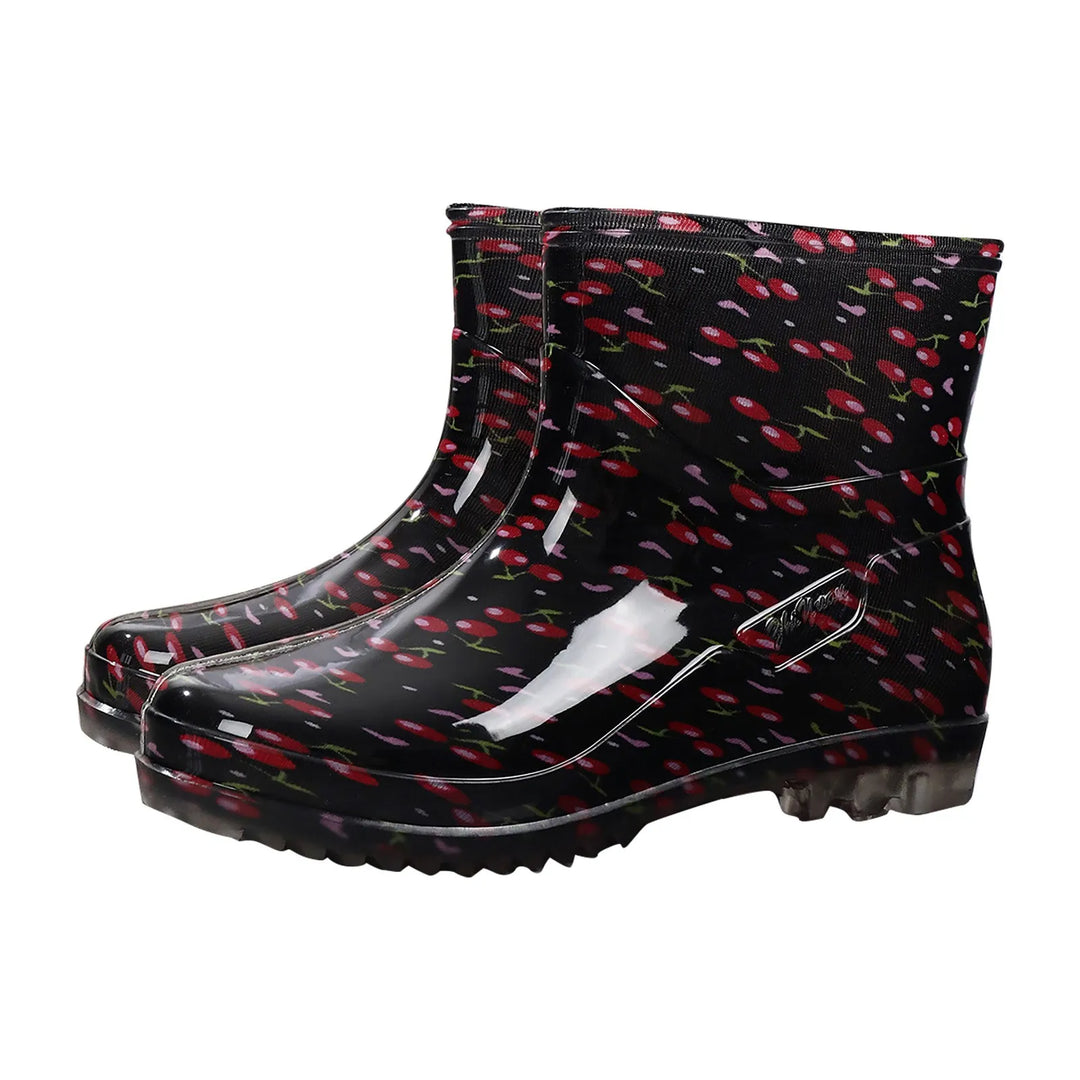 R&B | Gummistiefel Wasserdicht mittelhoch Bedruckt Slip on Grip Sohle
