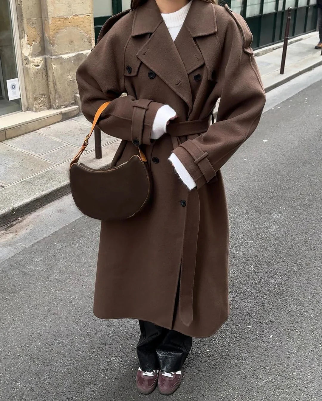 R&B | Wolliger Mid-Length/Kurzer Trenchcoat