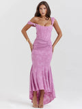 R&B | Gerafftes Korsettkleid mit Tiefem Saum