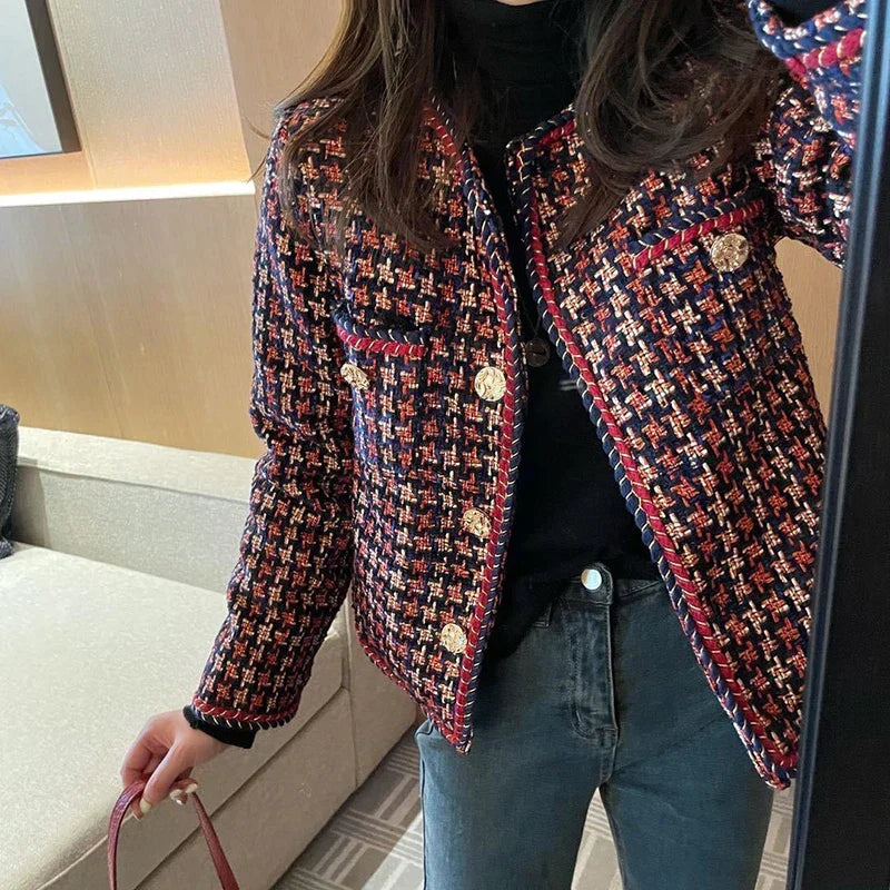 R&B | Elegante Kariertes Kurzjacke