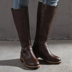 R&B | High-Top Biker Stiefel mit Blockabsatz und Schnallendesign