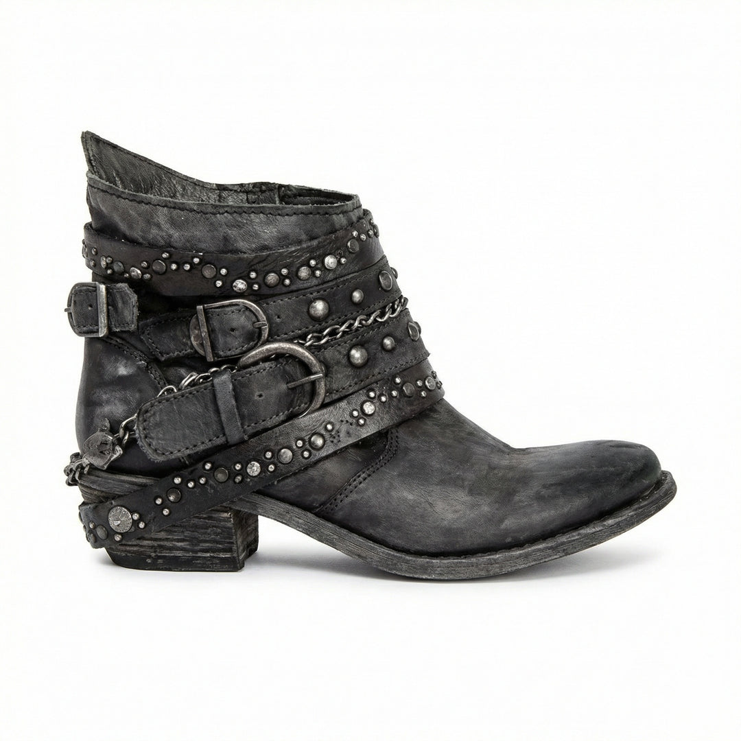 R&B | Dicke Absatzgürtel Ankle Boots
