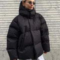 R&B | Übergroße Pufferjacke - Winter Hoher Hals Kapuzen Design