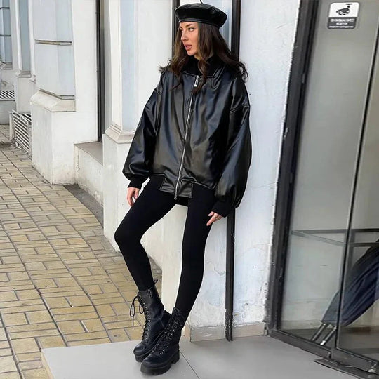 R&B | Lockerer Motor Lederjacke