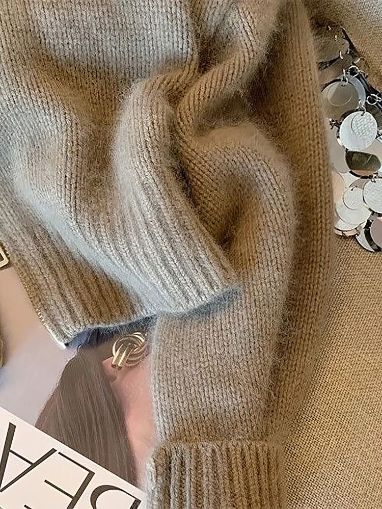 R&B | Strickjacke mit Reißverschluss und Elegantem Kragen - Modischer Cropped Cardigan für Alltag und Büro