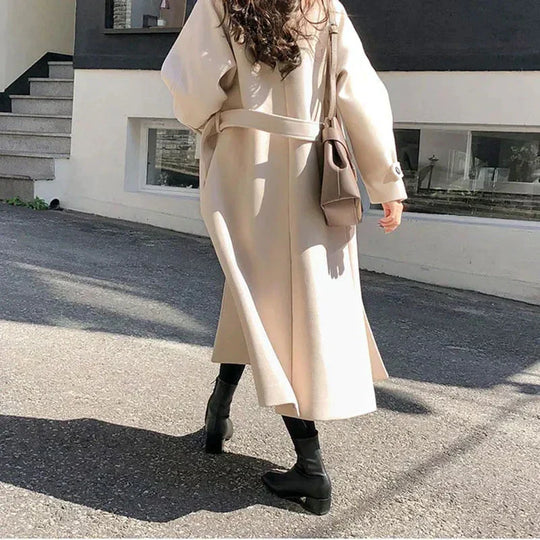 R&B | Langer Gürtelt trenchcoat - Elegante Winteroberbekleidung
