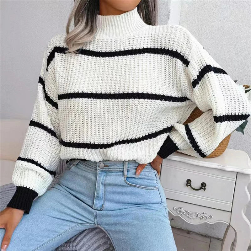 R&B | Moderner Couture Rollkragenpullover mit Feinstrick